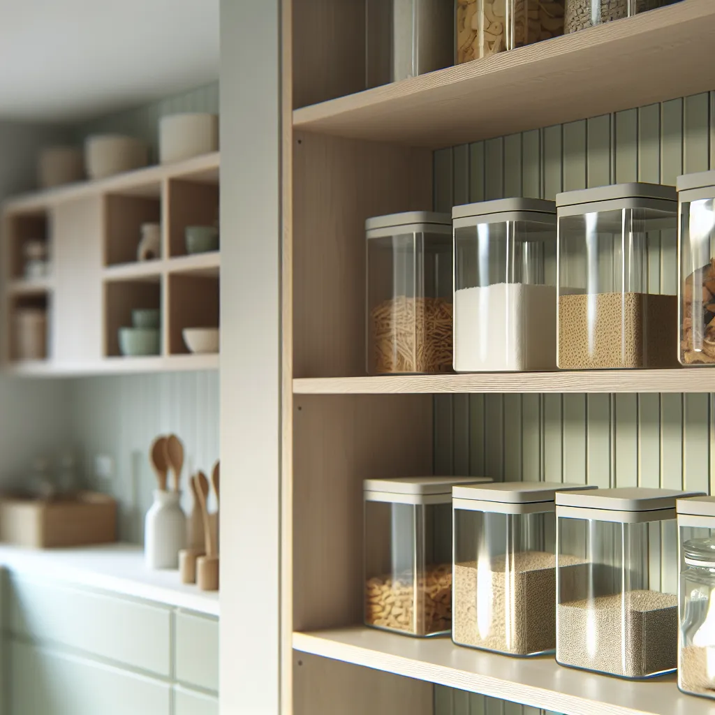 Calm organized pantry